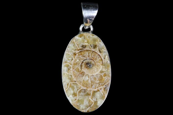 Ammonite Fossil Pendant - Sterling Silver #82238